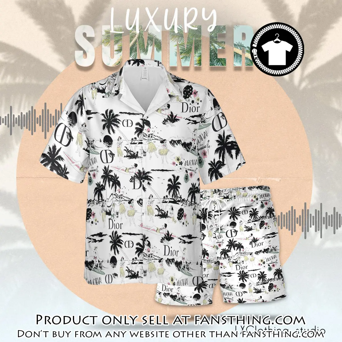 Dior luxury summer hawaiian shorts set lhss1016 fst5118743